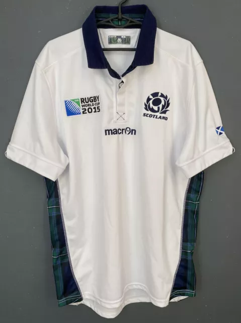 Macron Men's Rugby Union Scotland 2015/2016 Away Shirt Jersey Maillot Size Xl 2