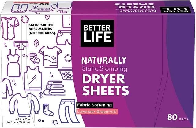 Better Life Dryer Sheets, Lavender Grapefruit, 80 Count, 2422