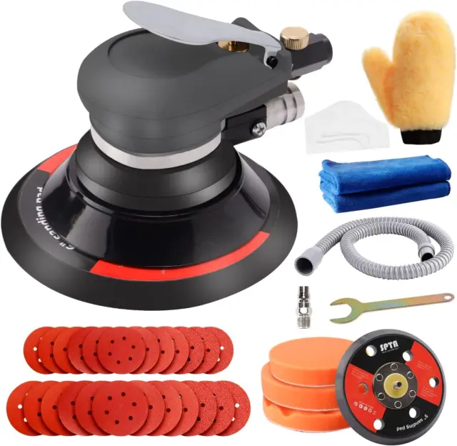 Levigatrice Rotorbitale Pneumatica Professionale con Kit Accessori per Levigare 2