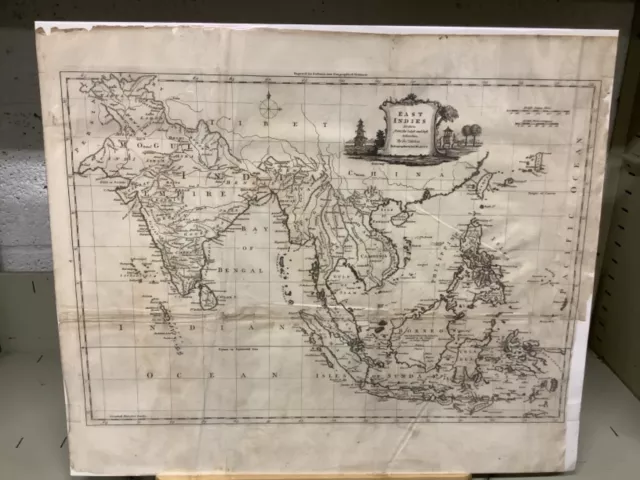 C. 1784 Map Of The East Indies 17.5 x 20.5” Thomas Kitchin India Philippines