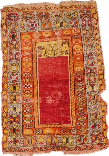 Antique Prayer Rug, Anatolian rug, One of a kind rug, Unique rug, 3x4 kilim Rug