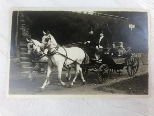 Vintage Postcard B & W - King George V & Queen Mary In Carriage - Royal Family