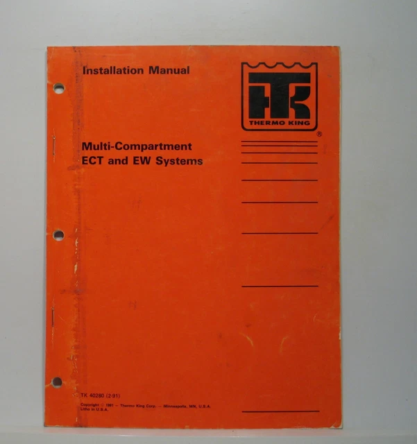 THERMO KING ECT EW Installation Manual SBIII SuperII Sentry TC Wiring
