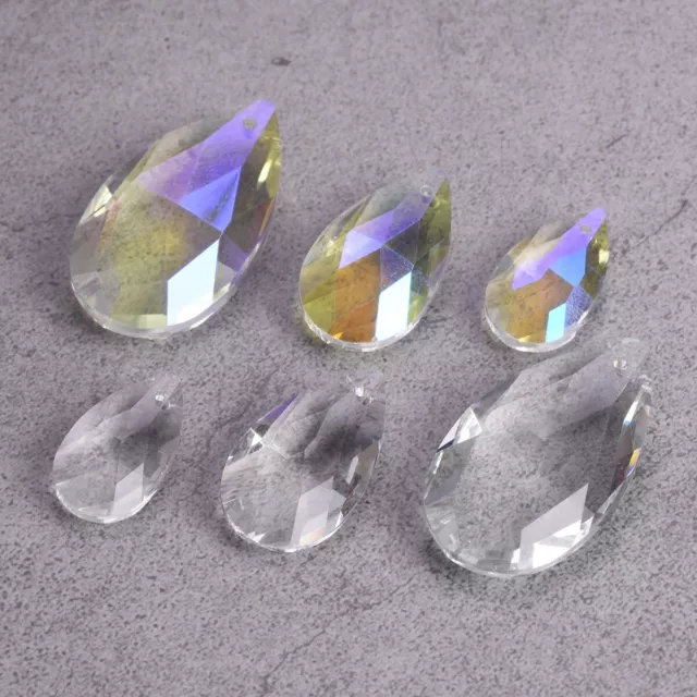 5pcs 22mm/28mm/38mm Teardrop Crystal Chandelier Prism Pendant for Jewelry Making