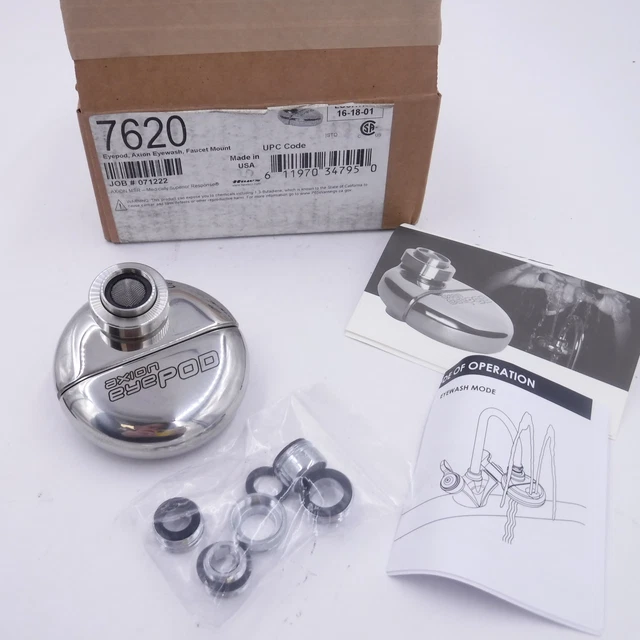 Haws 7620 Axion eyePOD Polished Stainless Steel Faucet-Mounted Eyewash