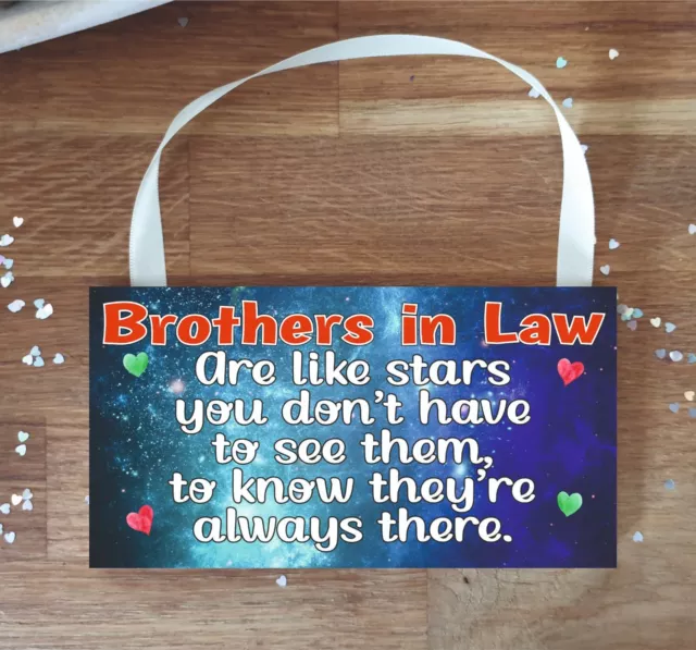 Brother in Law Plaque - Brothers in Law Are Like Stars - Present - Sadnick Gifts