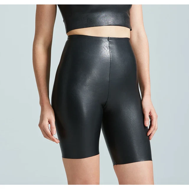 COMMANDO Black Faux Leather Biker Shorts NWT Womens sz Small