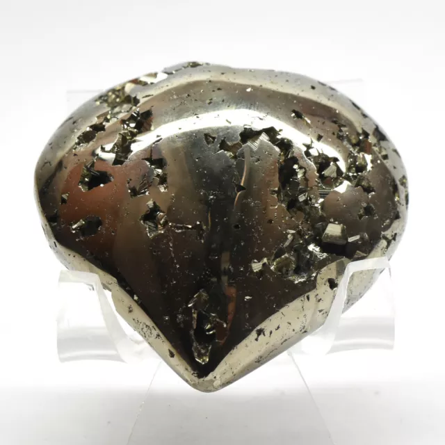 46mm Pyrit Geode Herz Poliert Edelstein Cubes Druzy Kristall Mineral Peru+
