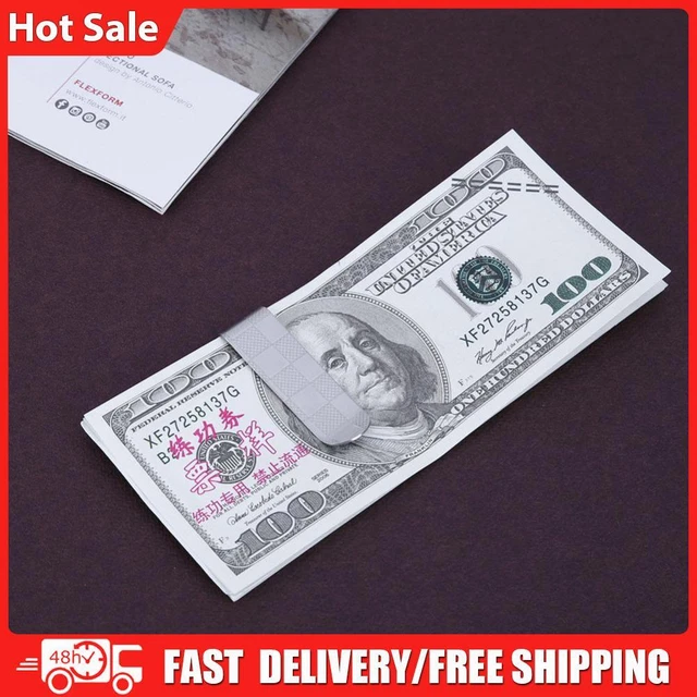 Stainless Steel Credit Money Clip Durable Plaid Purse Card Clip for Men Business