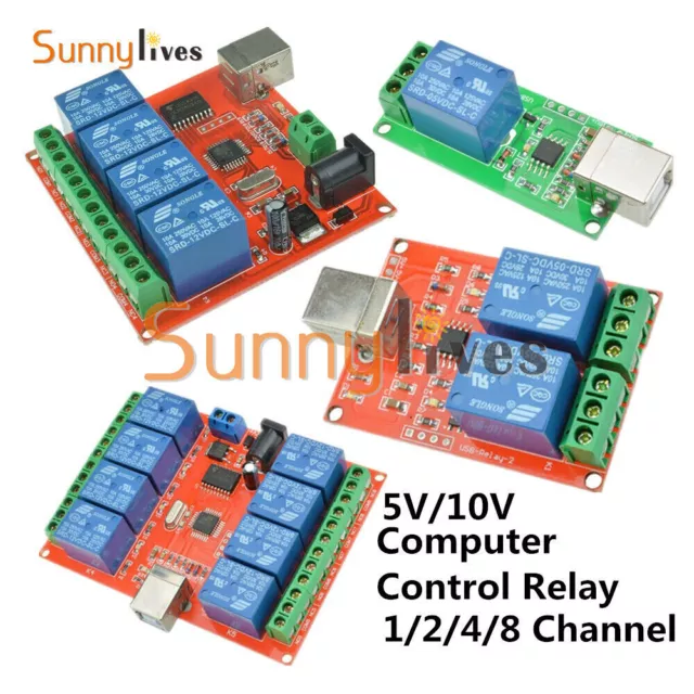 5V/12V USB Relay 1/2/4/8 Channel Programmable Computer Control Relay Smart Home