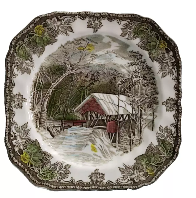 Johnson Brothers THE FRIENDLY VILLAGE Covered Bridge Square Salad Plate 5810161