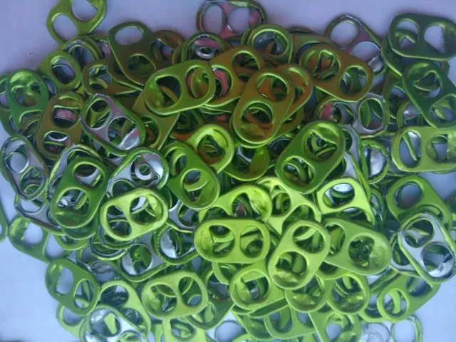 100 Lime Green Aluminum Can Tabs Assorted Pull Tabs Pop Tops Soda