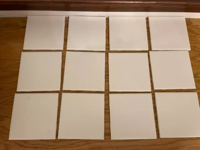 Vintage Soft White Ceramic Tile 4.25 Rio Ceramics flat finish 12pcs UNUSED