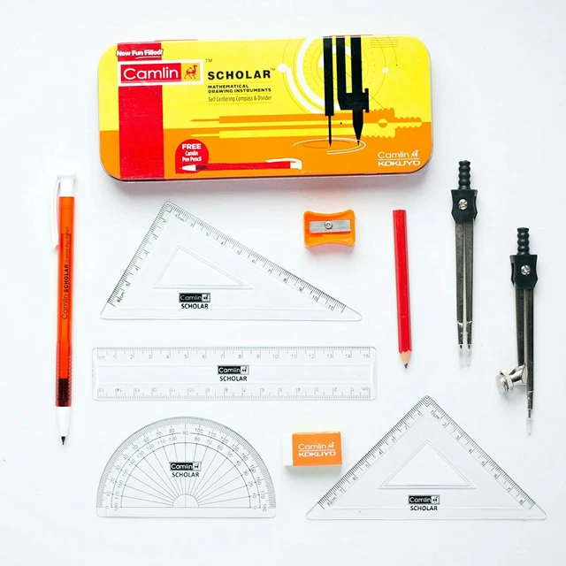 CAMLIN KOKUYO SCHOLAR Mathematical Drawing Instruments Set With 1 Pc ...