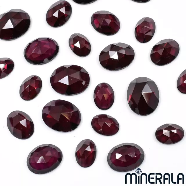 [WHOLESALE] NATURAL RED GARNET GEMSTONE OVAL 4x6mm - 8x10mm ROSE CUT WP00286