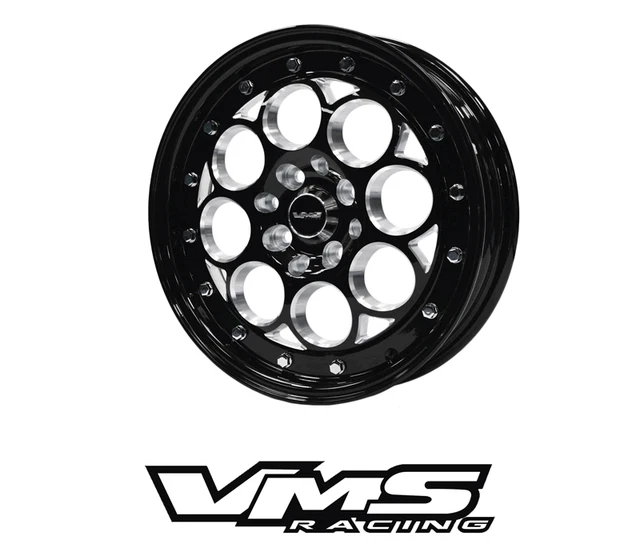 JANTES VMS RACING Polies Et Noires Revolver Pack 15x3.5 Et 13x8 4X114.3 ...
