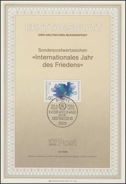ETB 14/1986 Internationales Jahr des Friedens