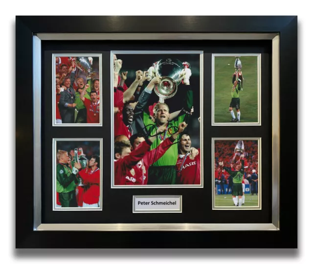 Peter Schmeichel Hand Signed Framed Photo Display - Manchester United Autograph.
