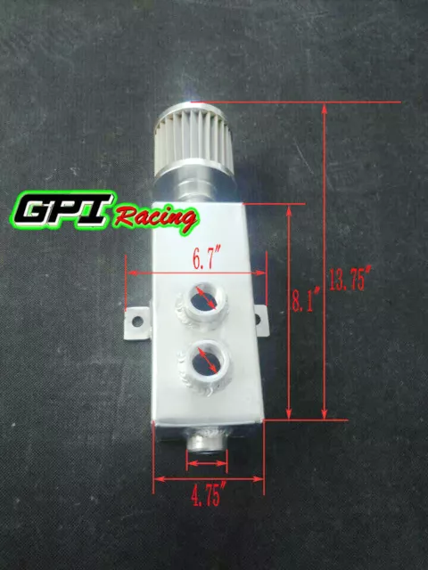 Aluminum Oil Catch Can Reservoir Tank w/ Breather & Baffled Filter Drain Tap 3L