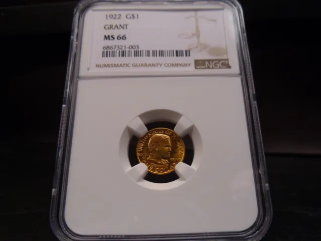 1922 MS66 Grant Gold Commemorative Dollar NGC Certified Gem - Beautiful Coin