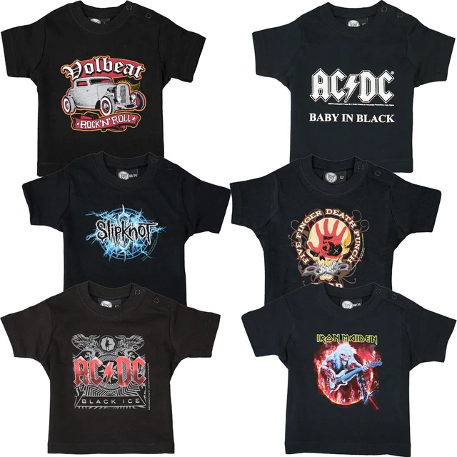 T-shirt metallo bambini maglietta a nastro merce bambino ACDC Motorhead Stones biker