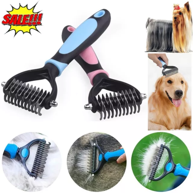 Professional Pet Dog Cat Comb Brush Dematting Undercoat Grooming Comb Rake Tool❤
