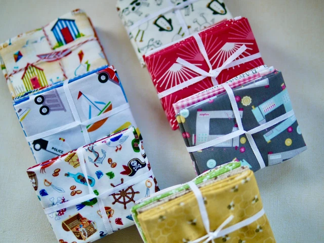 Paquete de Tela Patchwork, Stoffabschnitte 4 Cada 25x55 CM Abeja Coser Auto
