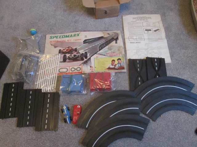 Speedmarx Auto Racing Set - Marx - Slot Cars - 1960 - Incomplete