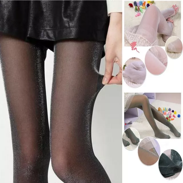 Women Shiny Tights Sparkle Night Party Silver Glitter Stockings