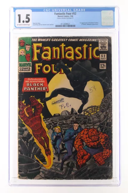Fantastic Four #52 - Marvel 1966 CGC 1.5 1st Appearance of The Black Panther
