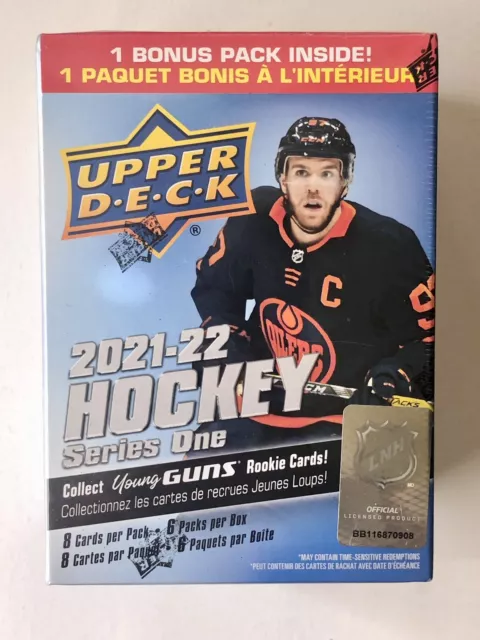 Upper Deck 2021-22 Series 1 Hockey 7 Pack Blaster Box- New Sealed! Young Guns