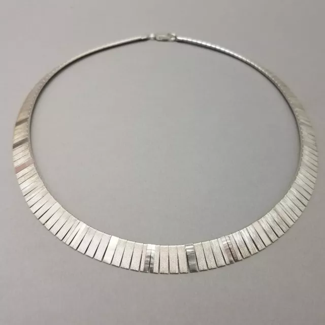 Solid Sterling Silver Cleopatra Style Necklace Hallmarked 41cm (16") 24.6g