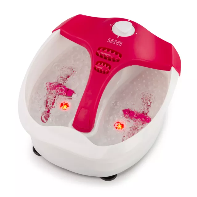 Foot Spa Pedicure Massager Vibrating Wet Bath Infrared Soothing Bubble Roller