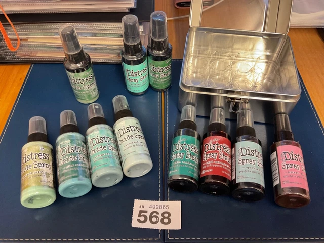 Tim Holtz Socorro Spray Mancha + Óxido X 11 + Almacenamiento Estaño 12 (568)