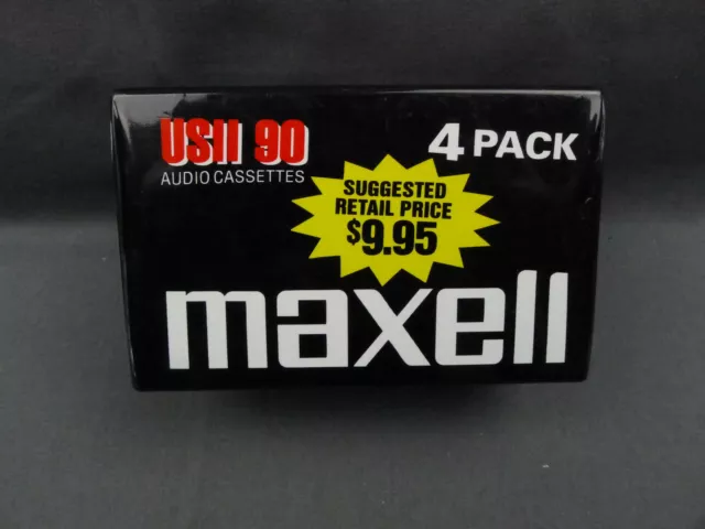 4 x Maxell USII US II 90 High Bias Audio Cassettes New and Sealed Made in Japan