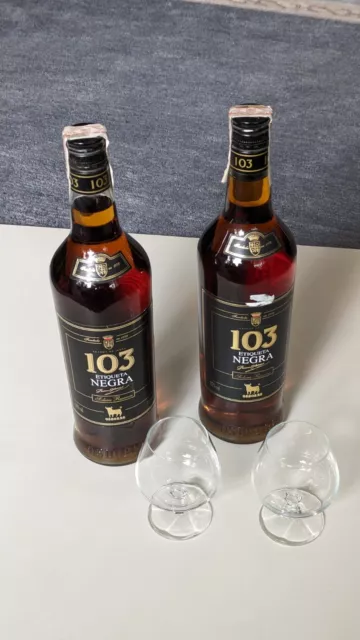 2 Flaschen je 1 Liter Osborne 103 Etiqueta Negra Brandy