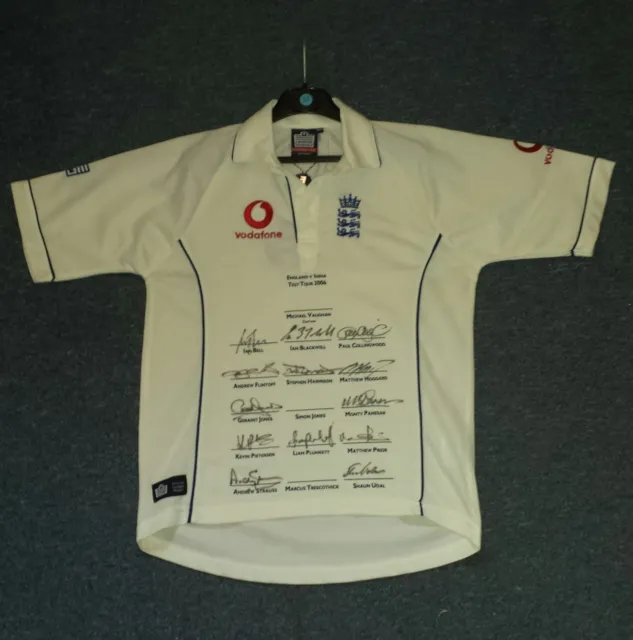 Genuine Signed England Vs India 2006 Test Tour Admiral Cricket Shirt/Top - New