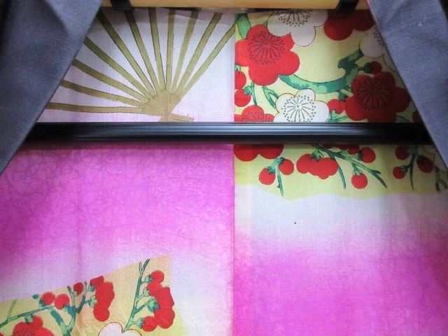 8212B3 Silk Vintage Japanese Kimono Haori Jacket Meisen 3