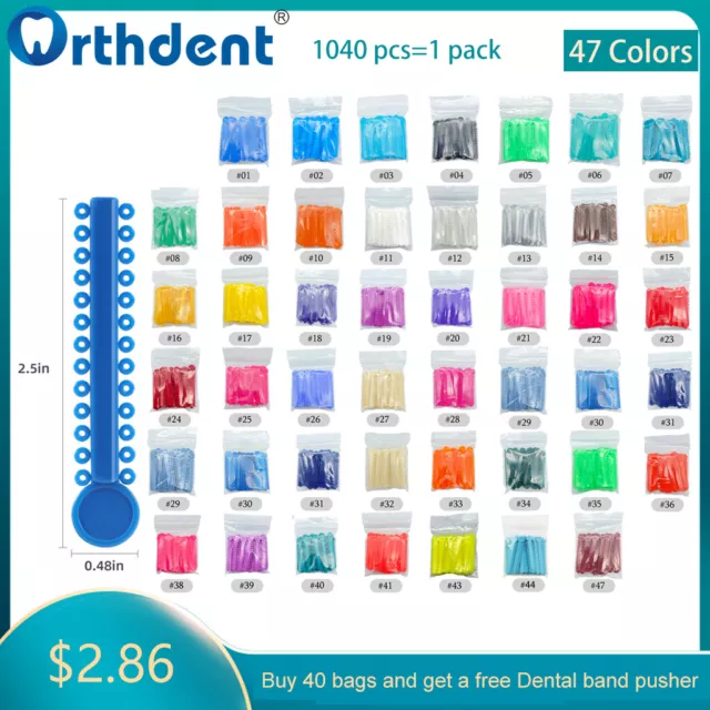 1040Pcs/Pack Dental Orthodontic Ligature Ties for Braces Elastic Rubber Bands