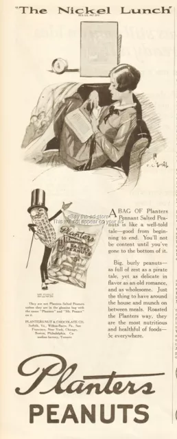 1926 Planters Mr. Peanut Wilkes Barre PA Pennant Salted Nuts C C Beall Art Ad