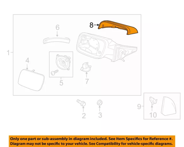 FORD OEM EXPLORER Door Side Rear ViewMirror Cover Cap Trim Left