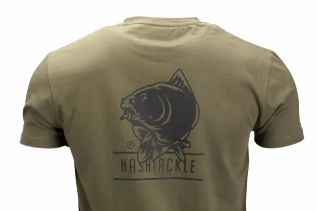 T-Shirt Nash Tackle ikonisches Fischlogo grünes Sortiment