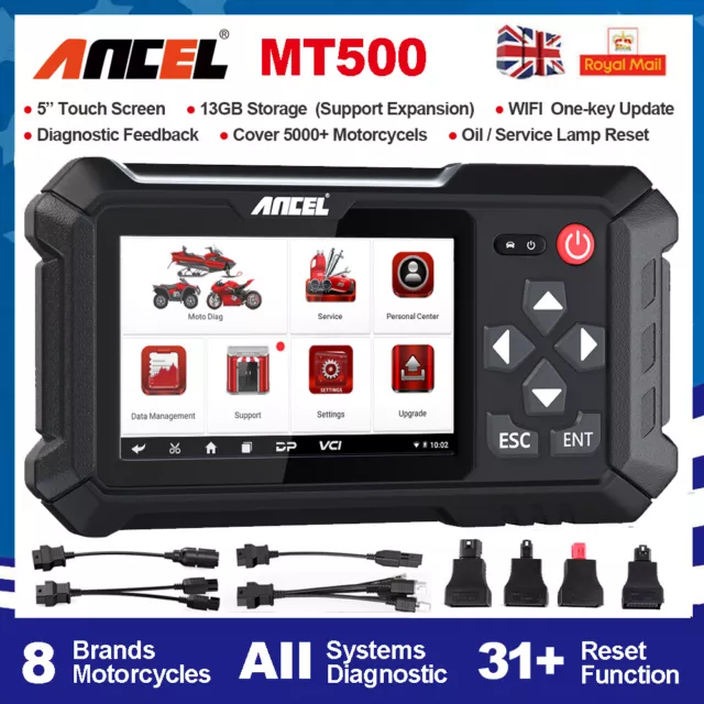 MT500 OBD2 Motorcycle Scanner Motorbike Diagnostic Tool Service Reset ECU Coding