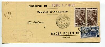 1951 Italia al Lavoro Ronco all' Adige Anagrafe dest Sindaco Badia Polesine 