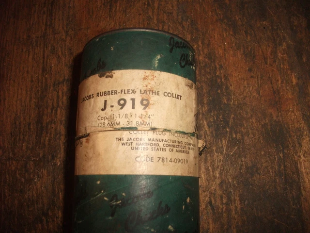 Jacobs Rubberflex Collet J-919 1-1/8  To 1-1/4  Unused Old Stock