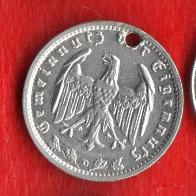 Germany 1 Reichmark 1934 D Hole