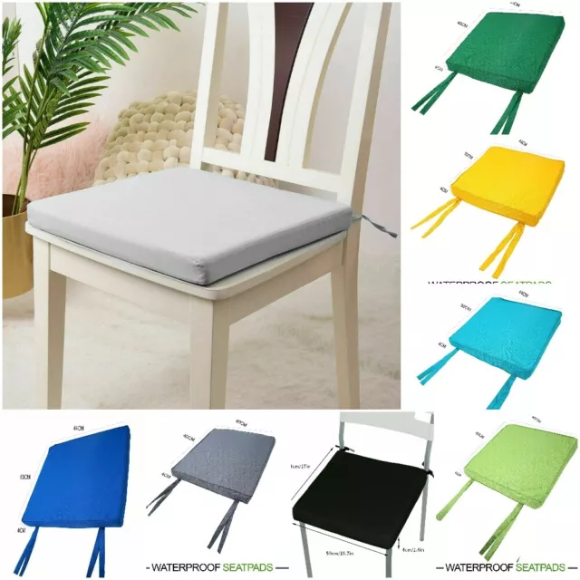 New Waterproof Chair Seat Pads Outdoor Tie On Office Garden Patio Chair Cushions