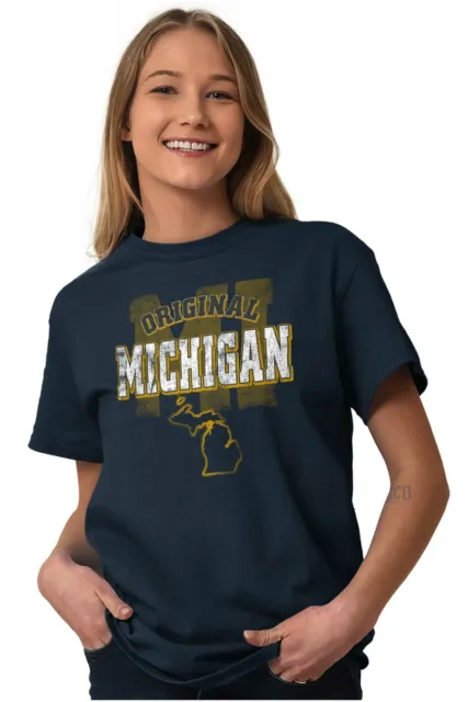 Michigan Original Hometown Vacation Gift MI Womens or Mens Crewneck T Shirt Tee 3