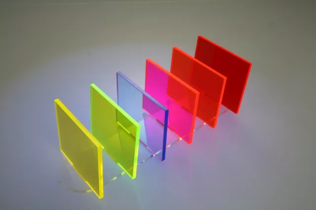 Fluorescent Acrylic 3mm Sheets, Pack Qty Savings Sizes Include A5, A4, A3