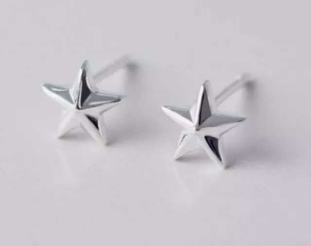 Beautiful 14k White Gold Star Shape Daily Wear Stud Earring For Women And Girls